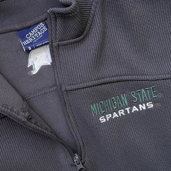 MICHIGAN STATE SPARTANS FLEECE LINED CAMPUS HERITAGE 1/4 ZIP SIZE S - Picture 4 of 7